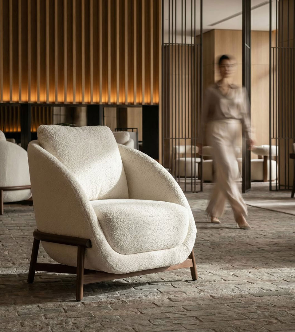 Three chairs facing each other in a circle